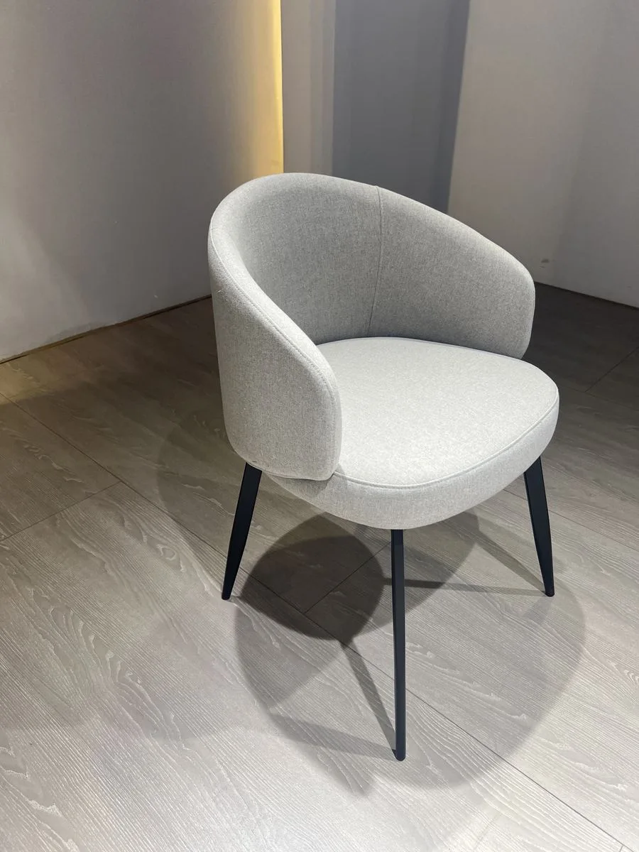 Front angle of the upholstered dining chair